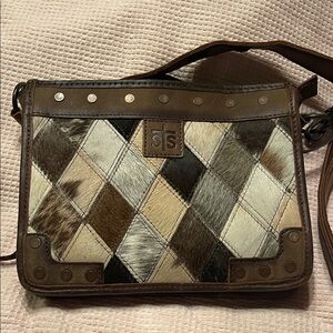 STS Ranchwear Brown Patchwork Hair-on-Hide Crossbody
